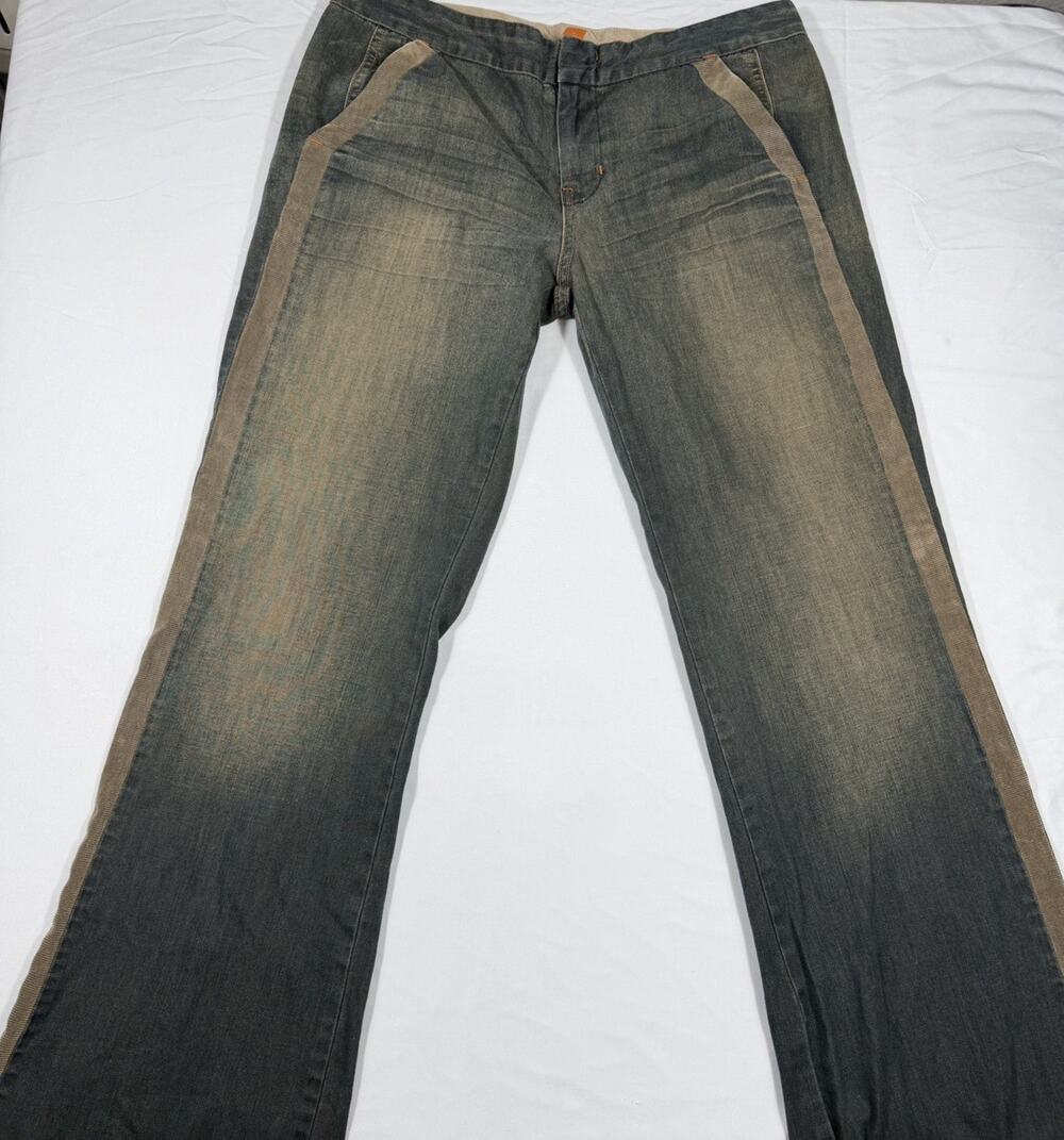 7 For all Mankind By Jerome Dahan Womens Jeans Sz 30 10148 Corduroy Trim Flare
